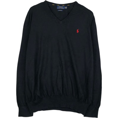 古着 ラルフローレン Ralph Lauren POLO RALPH LAUREN Vネック コットンニットセーター メンズXL相当/eaa645874