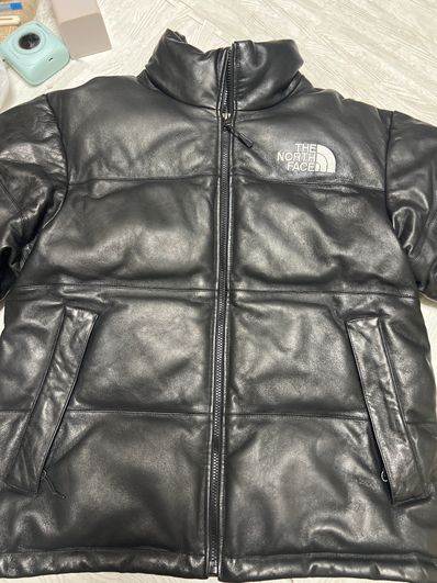 Supreme x The North Face Leather Nuptse Jacket "Black"