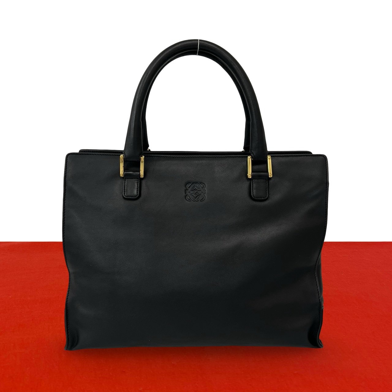 LOEWE ロエベ アナグラム ロゴ レザー トートバッグ ブラック
 20085