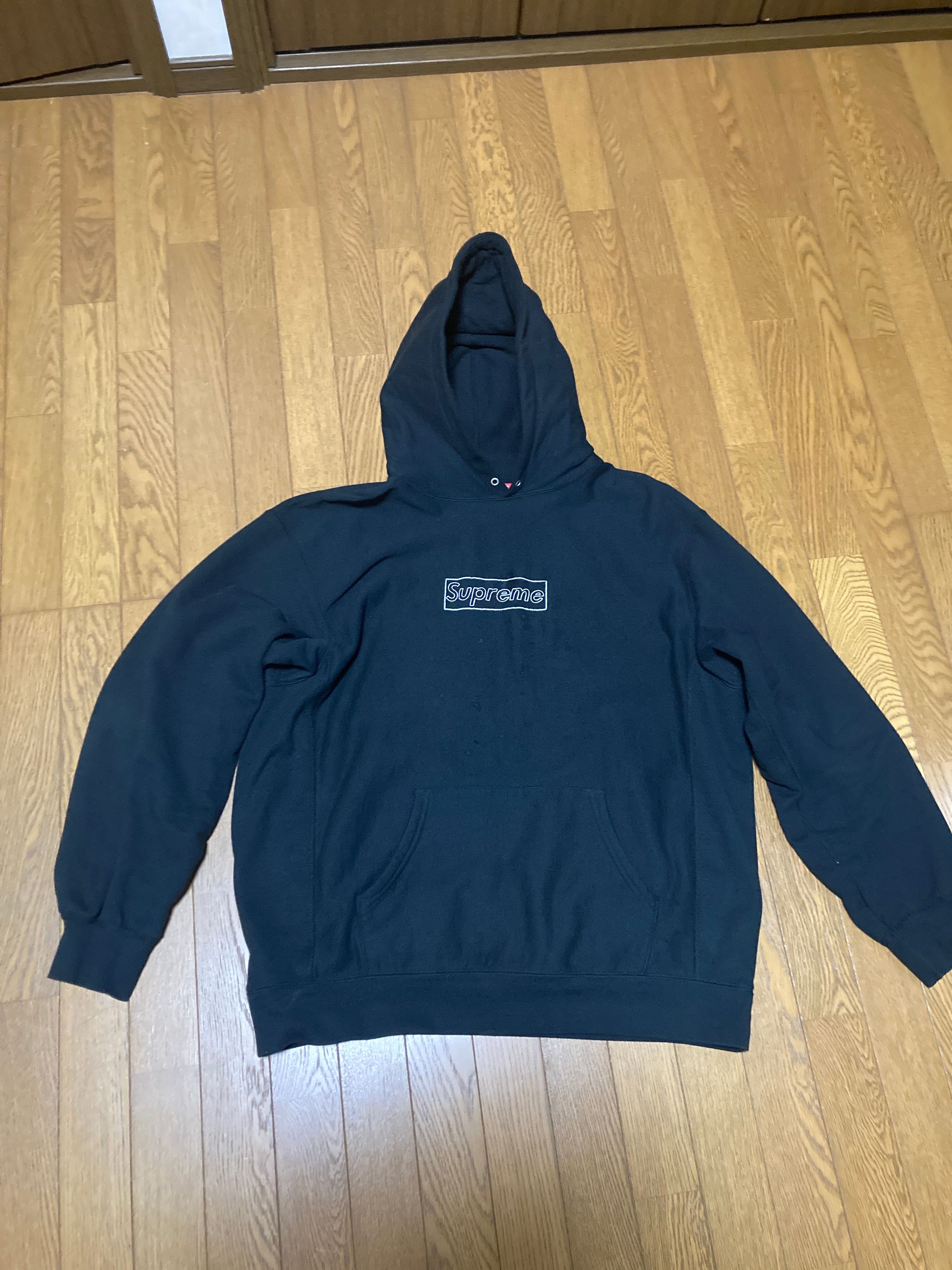 Supreme KAWS Chalk Logo Hooded Sweatshirt "Black"(2021)