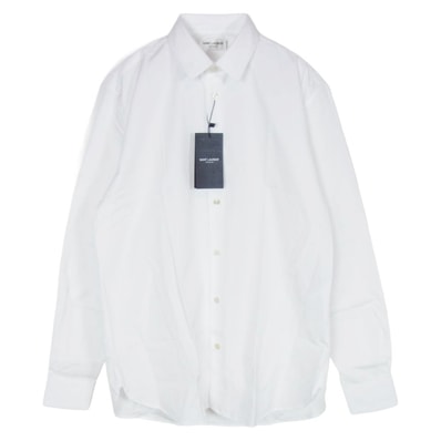 SAINT LAURENT サンローラン 長袖シャツ 638427 Y217W ユニフォーム プレーン 長袖 ドレスシャツ ホワイト系 37【美品】【中古】