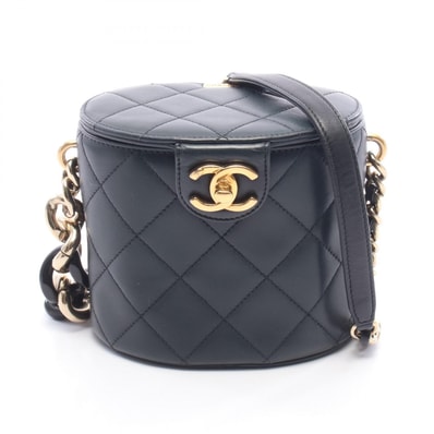 シャネル CHANEL マトラッセ バニティ ショルダーバッグ バッグ ラムスキン(羊革) レディース ブラック系 【中古】