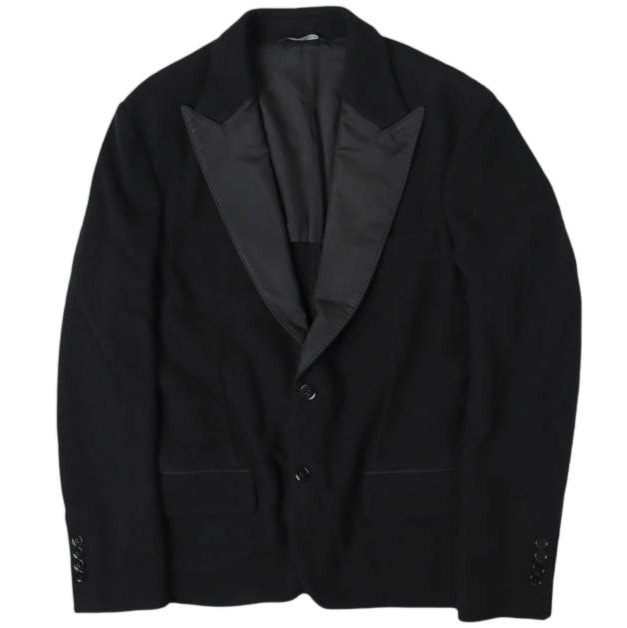 DOLCE&GABBANA ドルチェアンドガッバーナ イタリア製 タキシードデザイン ラペル切り替え テーラードジャケット G2AP5T / FU2KK 46 BLACK 2B アウター g27735