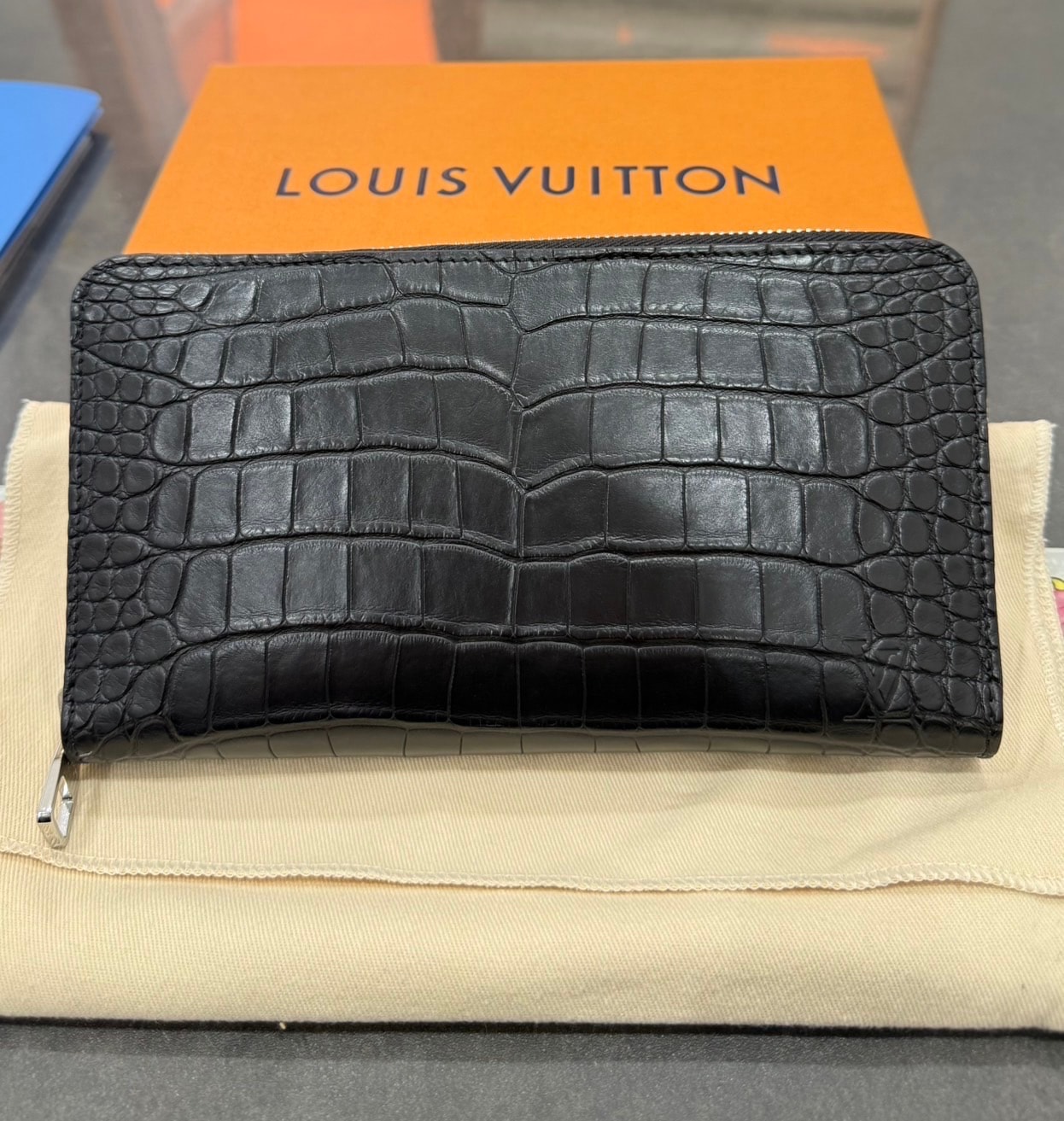 Louis Vuitton Zippy Organizer Crocodilien Mat "Noir"