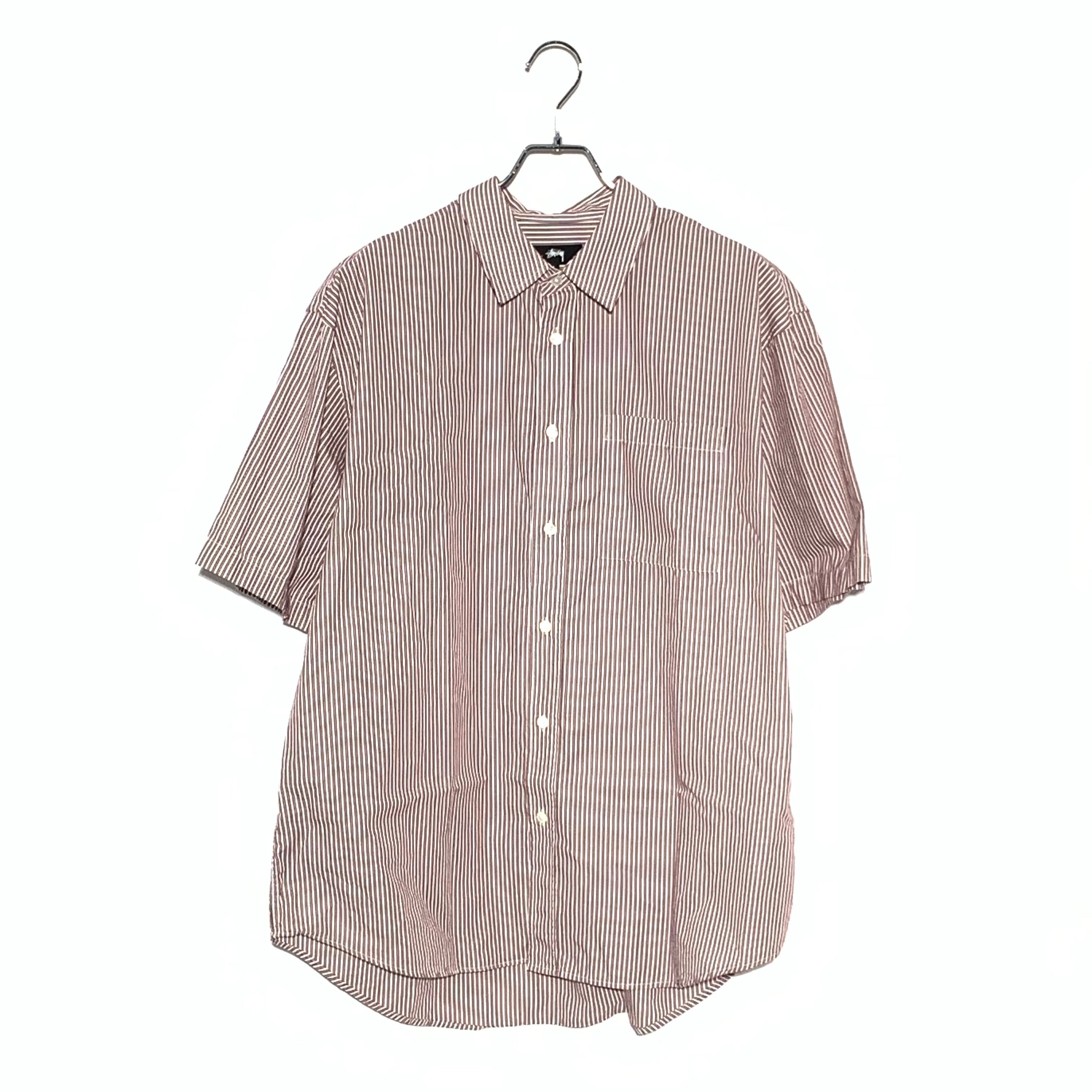 Stussy Boxy SS Shirt 8 Ball Stripe "Burgundy"