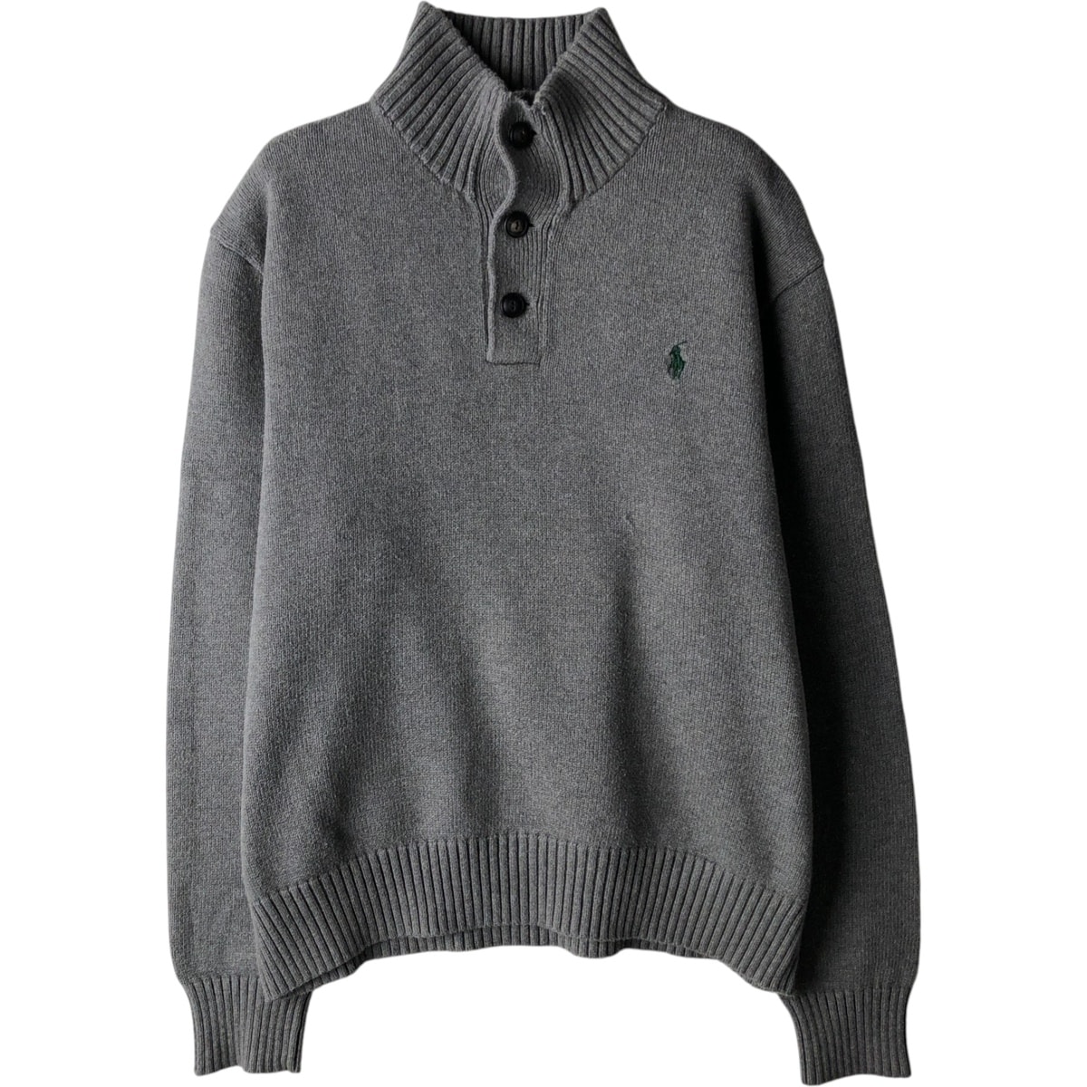 古着 ラルフローレン Ralph Lauren POLO RALPH LAUREN ハーフボタン コットンニットセーター メンズL相当/eaa619240