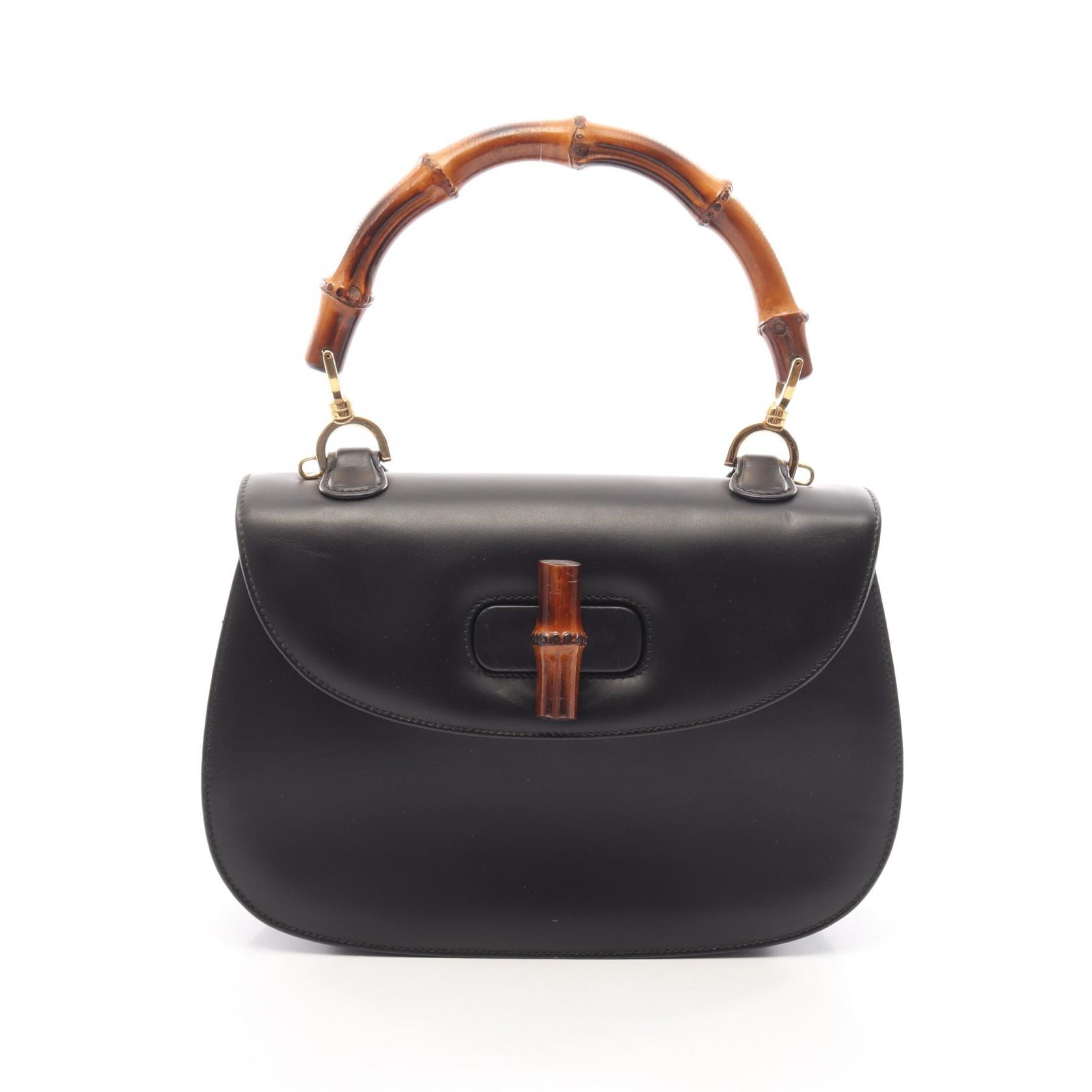 グッチ GUCCI バンブー ハンドバッグ バッグ レザー レディース ブラック系 000・1227・0688 【中古】