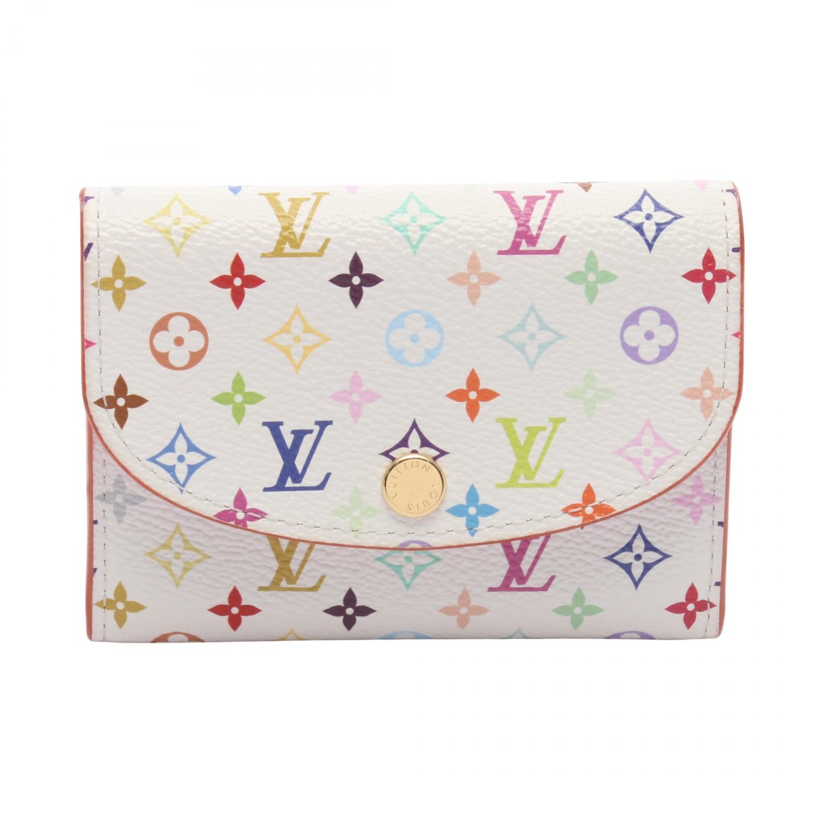 ルイ・ヴィトン LOUIS VUITTON LV × TM ポルトモネ ロザリ コインケース 財布 PVCコーティングキャンバス モノグラム・マルチカラー ブロン レディース ホワイト系 M13399 【中古】