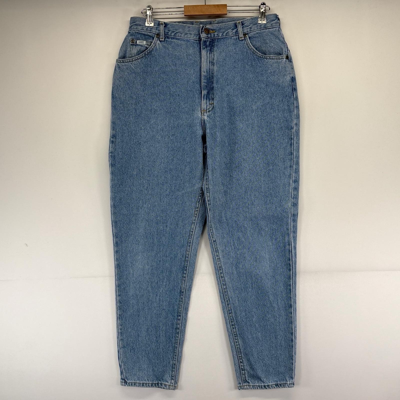 古着 リー Lee デニム パンツ デニムパンツ テーパード 大きいサイズ ジップフライ 5ポケット 18 MED  ブルー系 メンズ