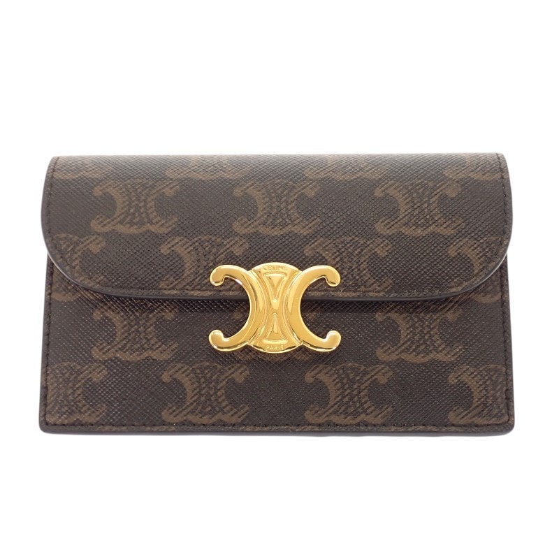 セリーヌ トリオンフフラップ付き ロングカードホルダー 【中古】【Aランク】