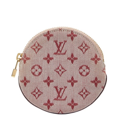 ルイ ヴィトン モノグラムミニ ポルトモネ ロン コインケース M92462 スリーズ レッド キャンバス レザー レディース LOUIS VUITTON 【中古】