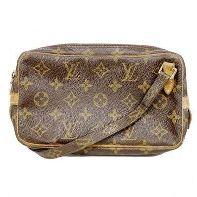 【6db1882】ルイヴィトン ショルダーバッグ モノグラム ポシェットマルリーバンドリエール M51828 ブラウン【中古】レディース