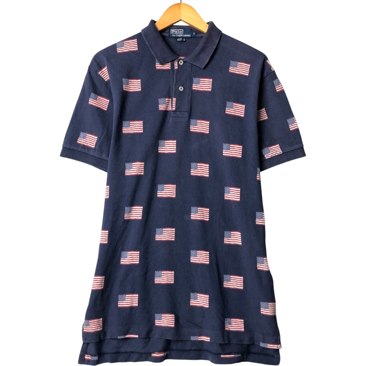 古着 ラルフローレン Ralph Lauren POLO by Ralph Lauren 星条旗柄 半袖 ポロシャツ メンズM相当/eaa582102