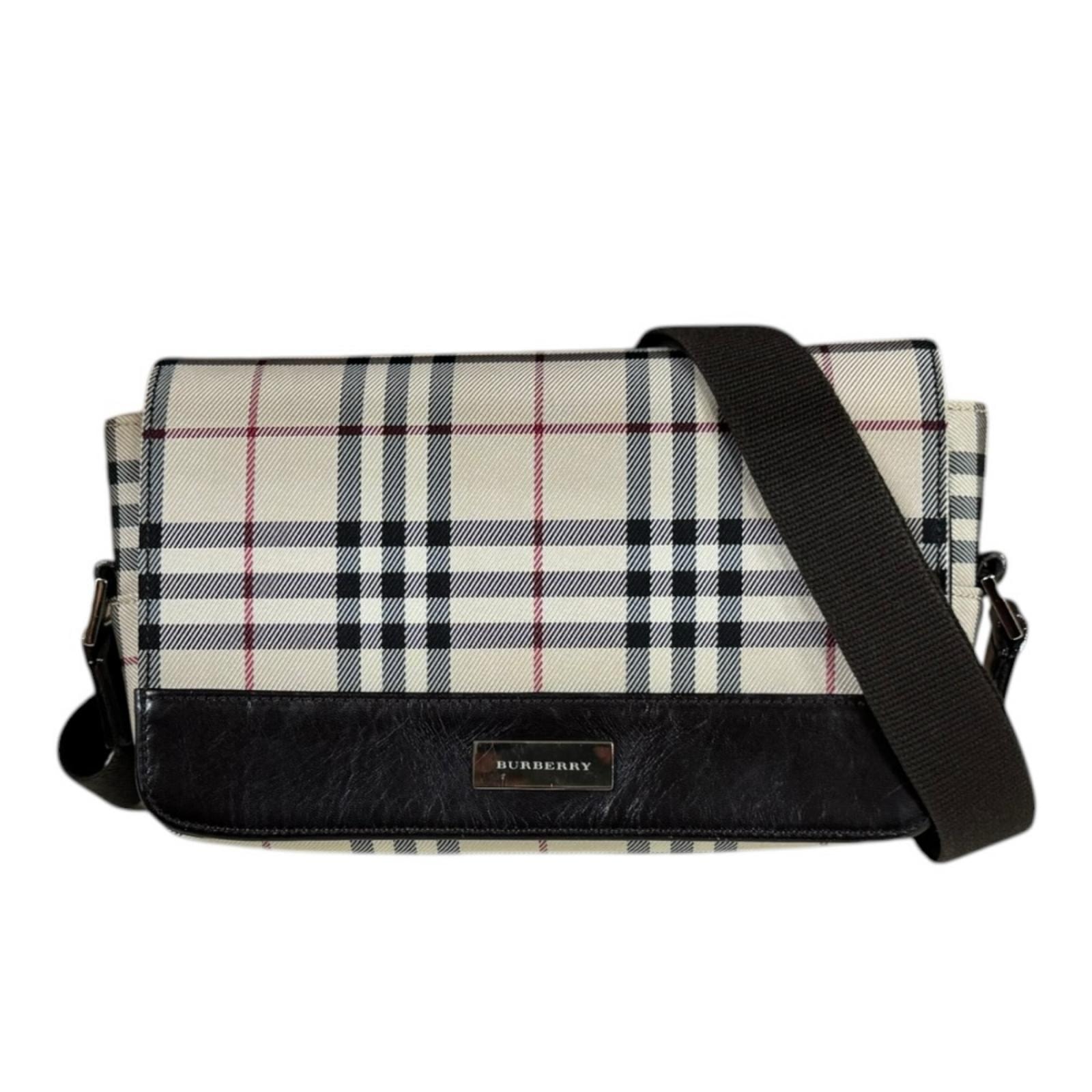 バーバリー ノバチェック ショルダーバッグ キャンバス ベージュ レディース BURBERRY  中古