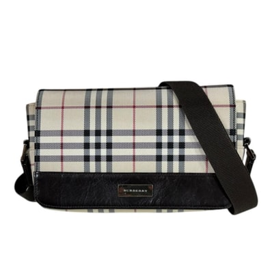 バーバリー ノバチェック ショルダーバッグ キャンバス ベージュ レディース BURBERRY 中古