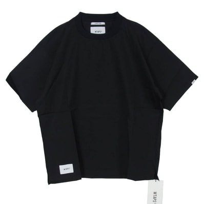 WTAPS ダブルタップス 22SS 221TQDT-SHM07 SMOC COTTON BROADCLOTH バック ロゴ スモック ブロードクロス コットン ナイロン 半袖 Tシャツ X03 ブラック系 3【新古品】【未使用】【中古】