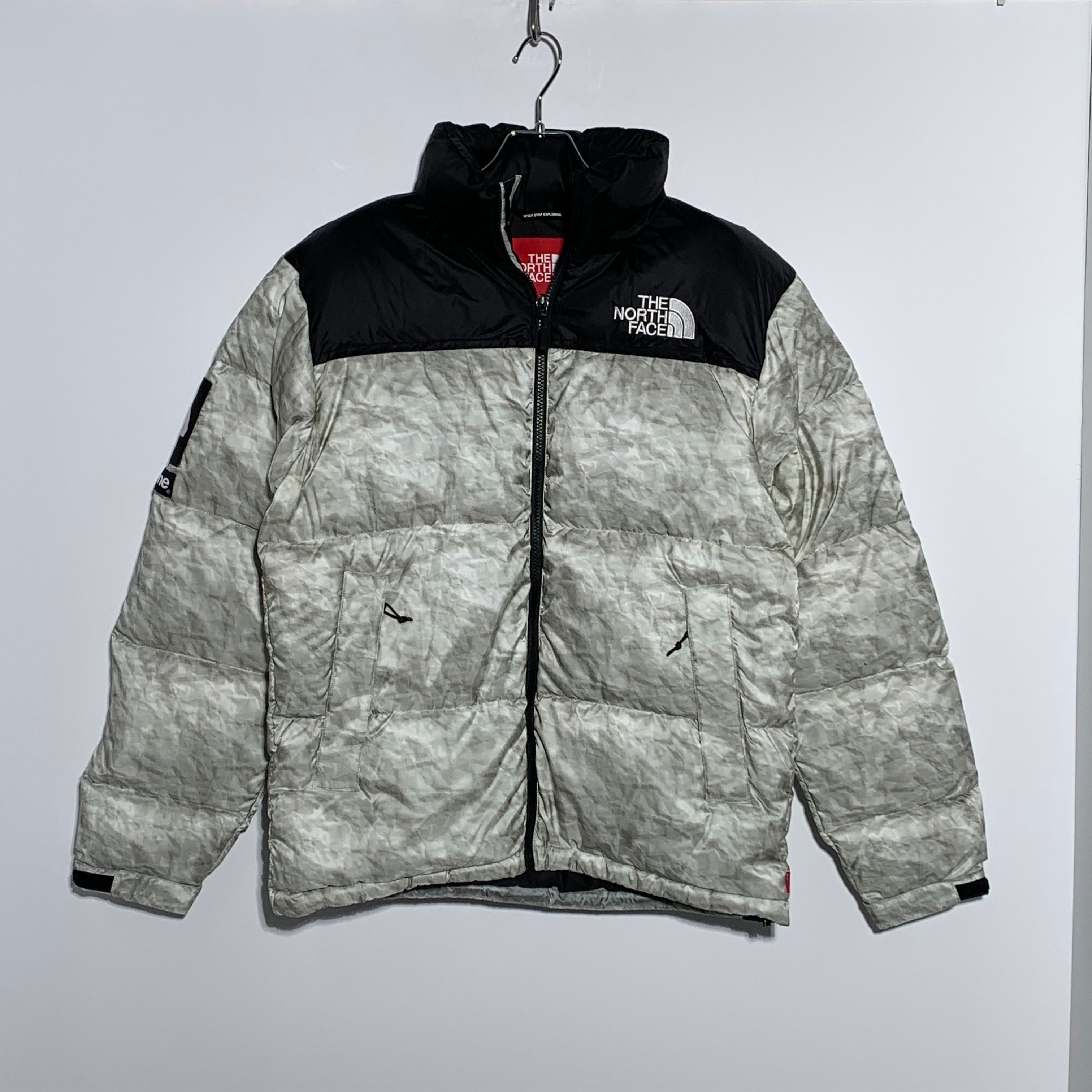 Supreme x The North Face Nuptse Jacket "White Paper Print"