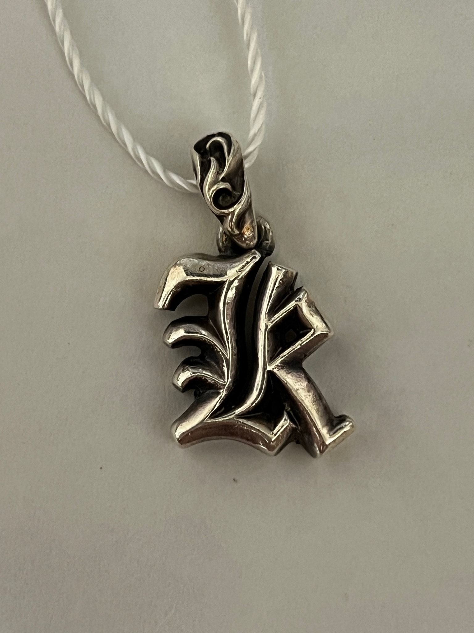 Chrome Hearts Alphabet Stack Charm K Initial Charm "Silver"