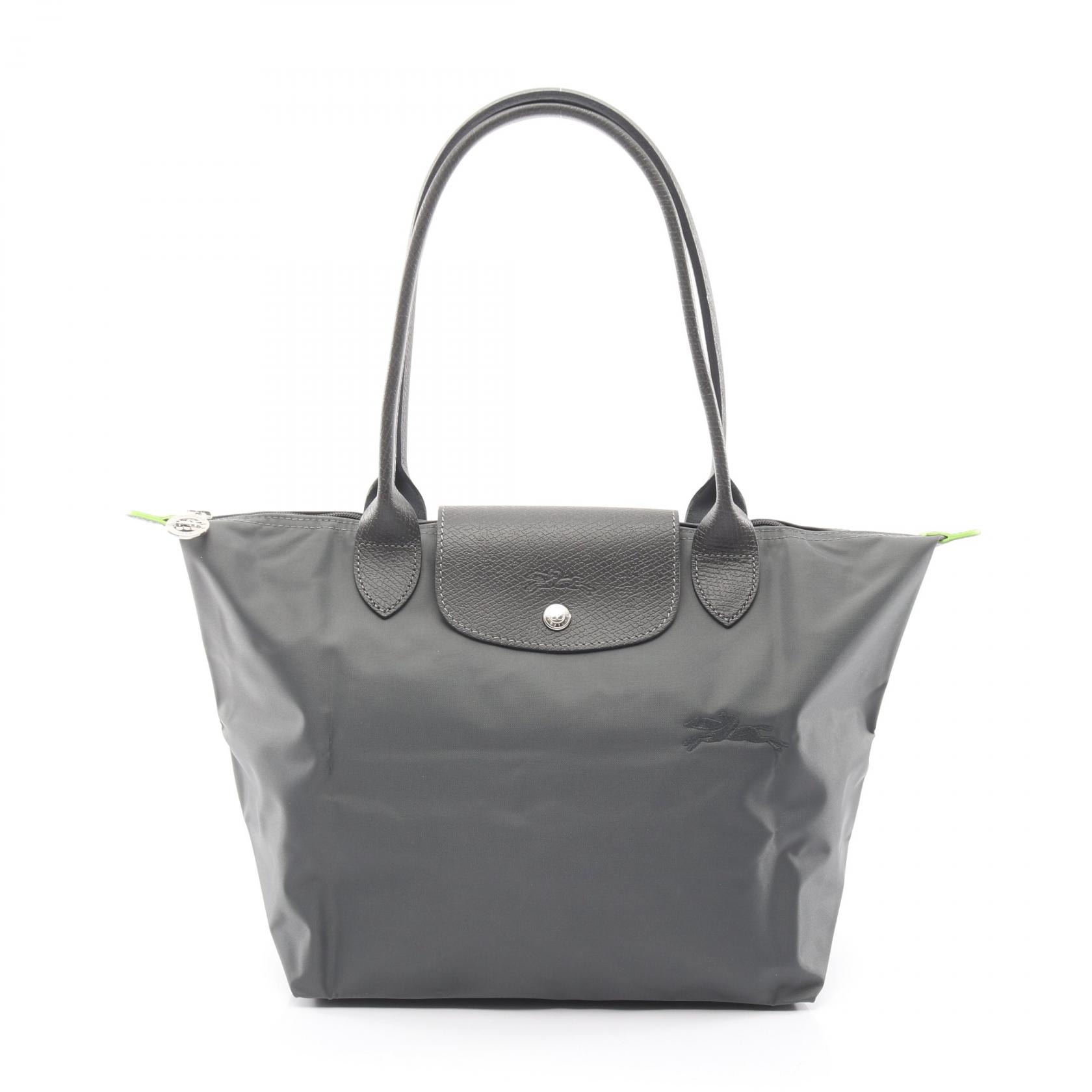 ロンシャン Longchamp ル プリアージュ グリーン M トートバッグ バッグ キャンバス レザー レディース グレー系 L2605919P66 【新品】