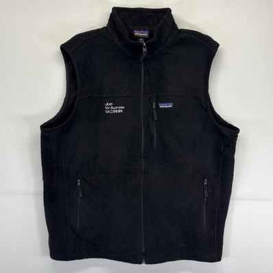 古着 美品 パタゴニア patagonia ベスト 大きいサイズ フルジップ フリース アウトドア 新品タグ 2XL ブラック メンズ