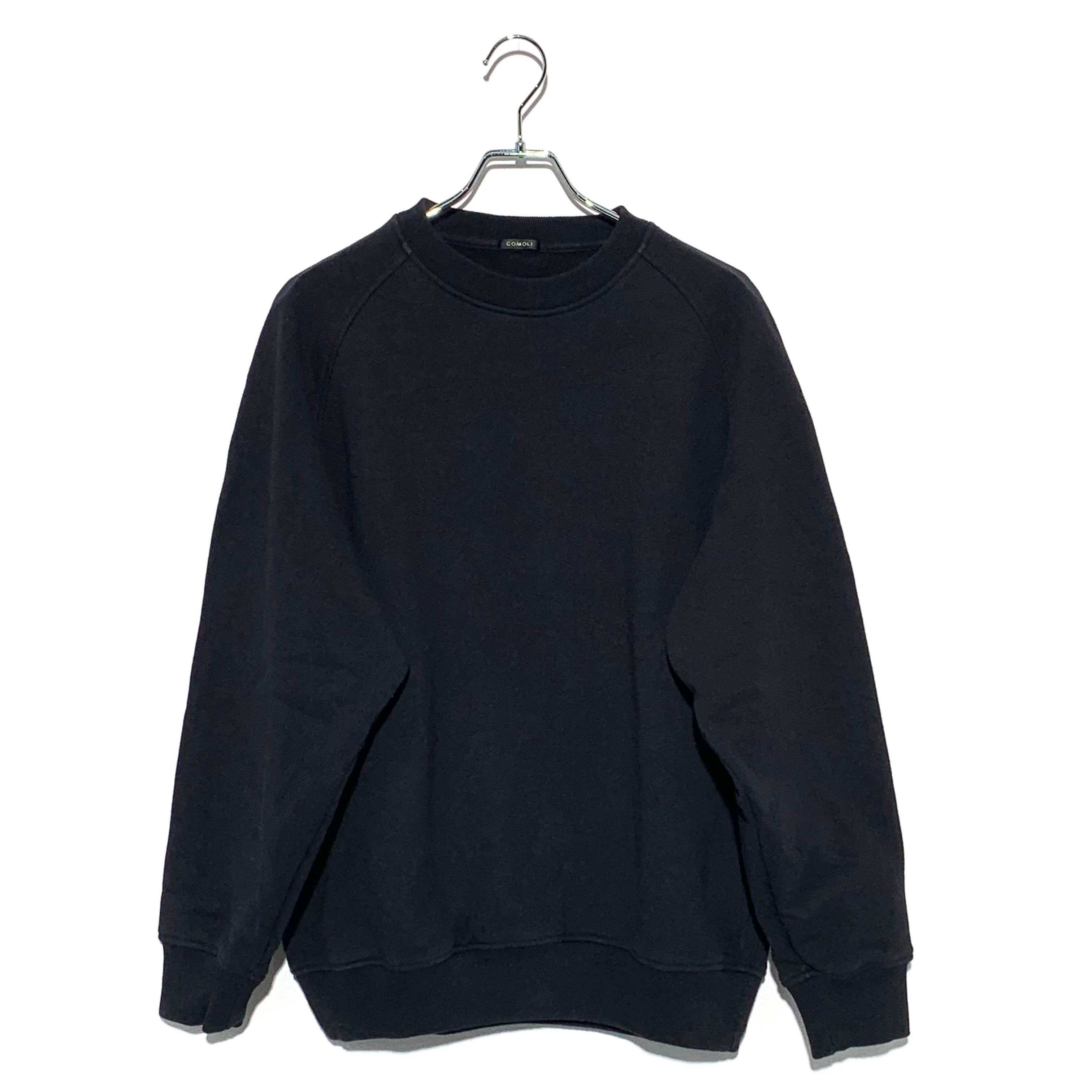 COMOLI Loopback Cotton Crew Neck "Black"
