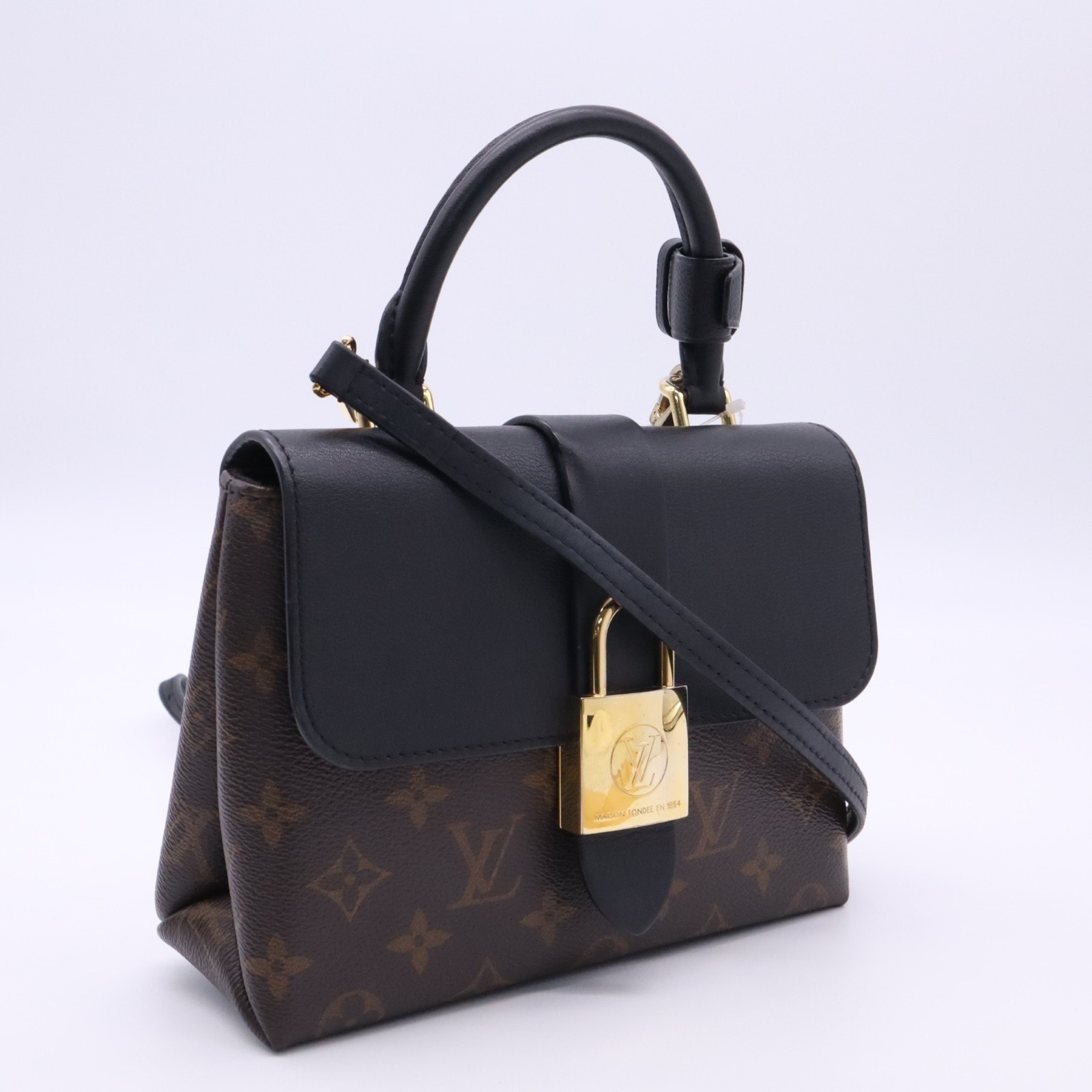 LOUIS VUITTON ルイ・ヴィトン モノグラム ロッキーBB M44141 2wayハンドバッグ ブラウン ベージュ ブラック コーティングキャンバス レザー レディース