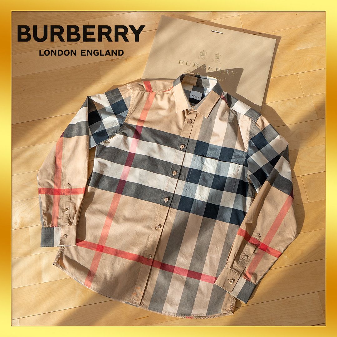 極美品】バーバリーロンドン イングランド ネルシャツ メガノバ