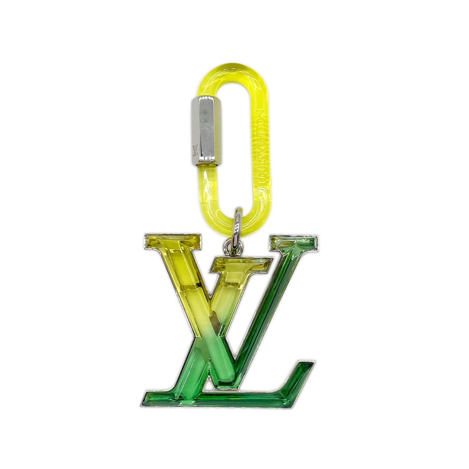 LOUIS VUITTON ルイ・ヴィトン ビジューサック LVプリズム バッグチャーム キーホルダー
 MP2366 プラスチック メタル グリーン ユニセックス
 【中古】