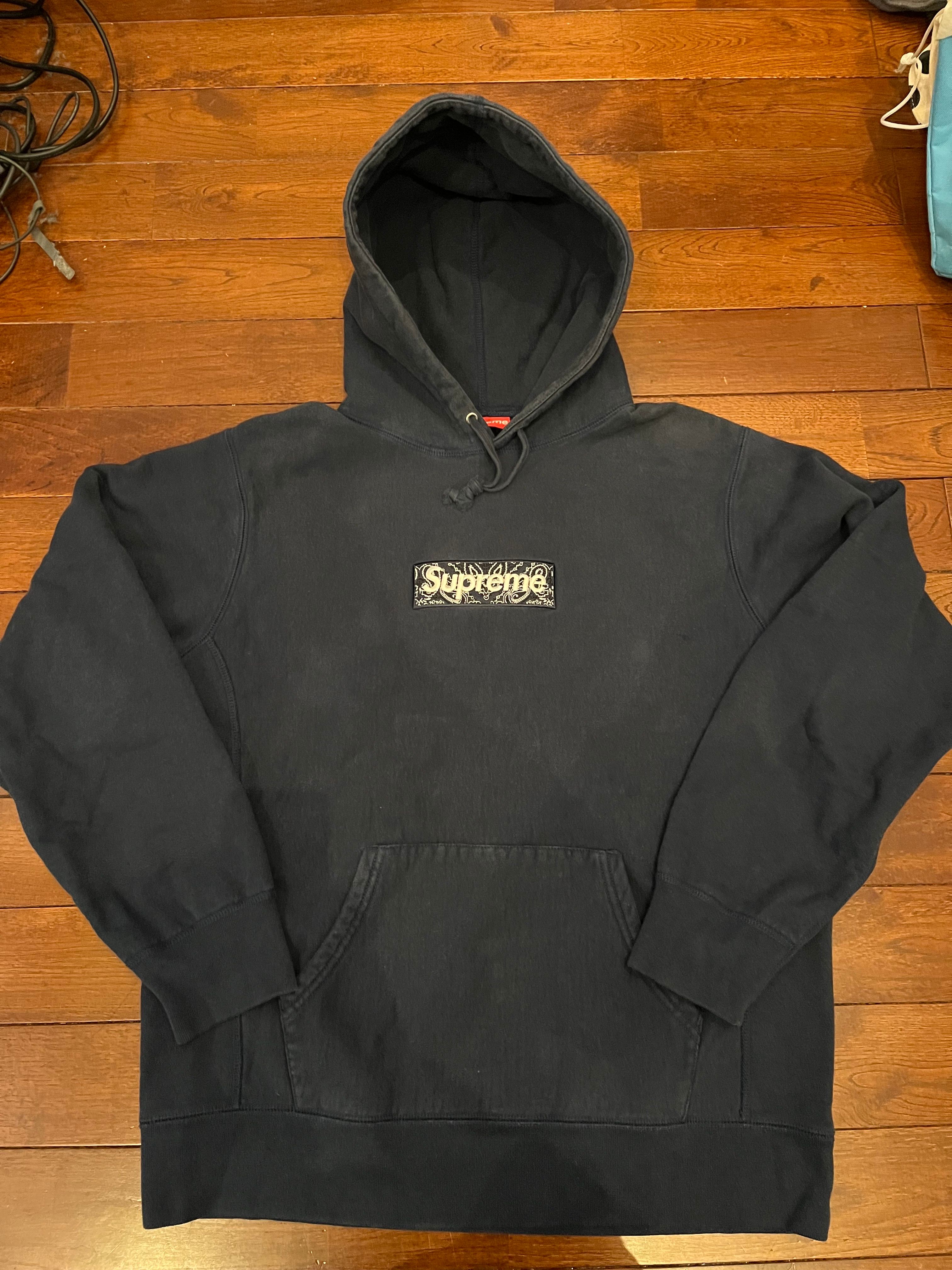 Supreme Bandana Box Logo Hooded Sweatshirt "Navy"