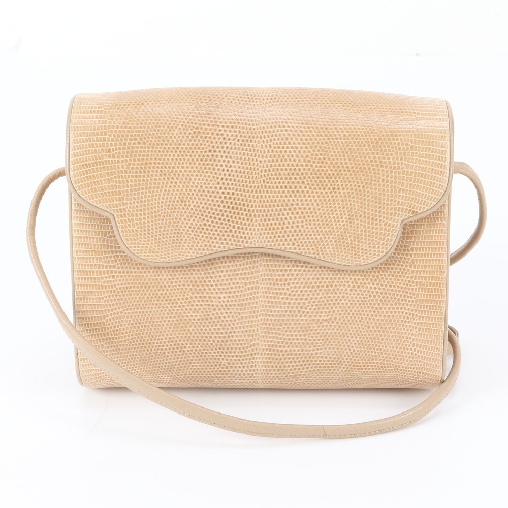 ■美品 イヴ サンローラン YSLショルダーバッグ リザード レザー