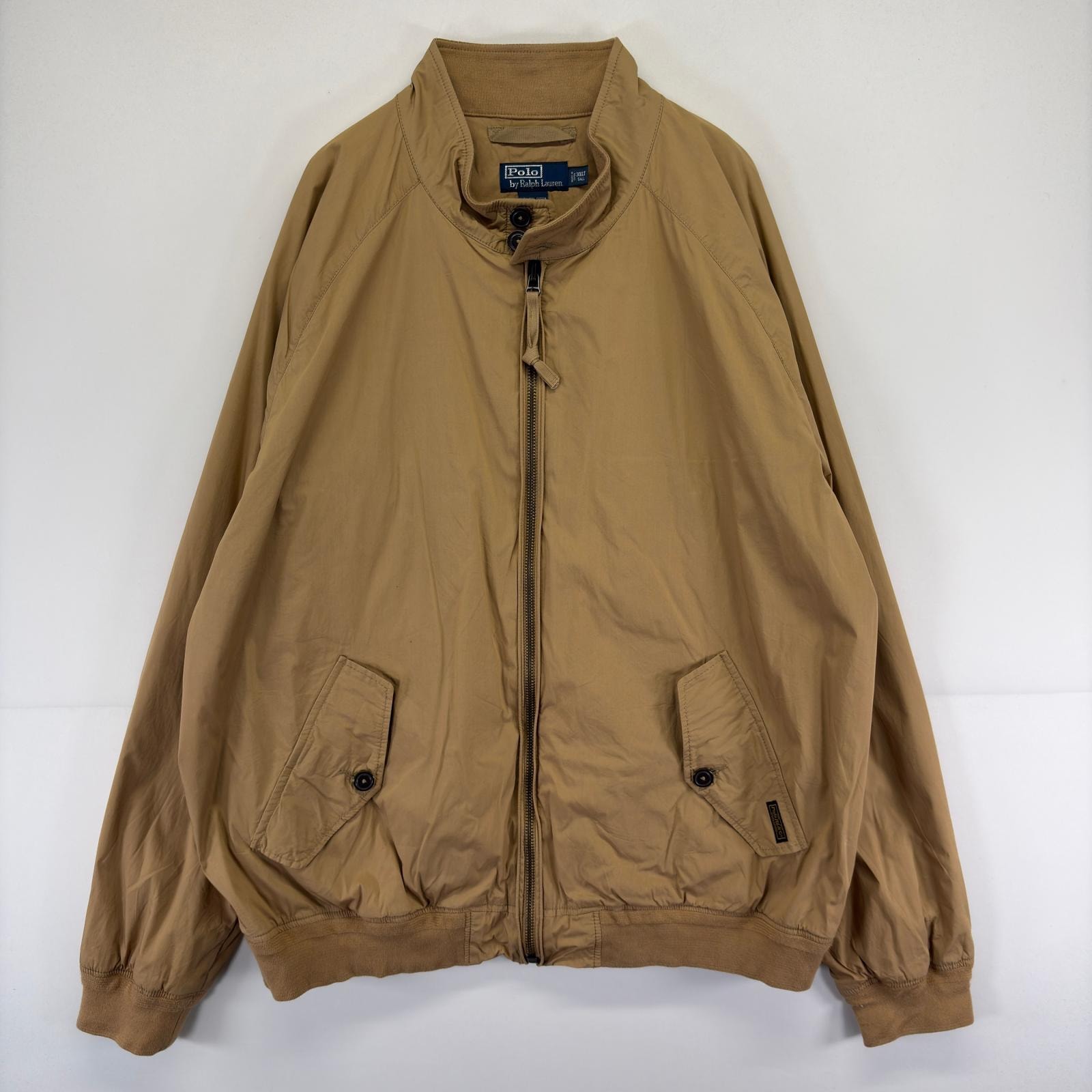 古着 ポロバイラルフローレン Polo by Ralph Lauren ジャケット スウィングトップ フルジップ ワンポイント ロゴ 3XLT  ブラウン メンズ