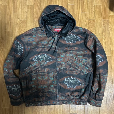 Supreme Leather Collar Utility Jacket "Peacock"