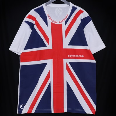 Chrome Hearts Union Jack Print Neck Logo T-shirt "White"