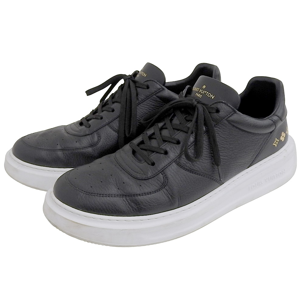 ルイヴィトン ビバリーヒルズライン レザー スニーカー シューズ メンズ ブラック 10 FA0199 10