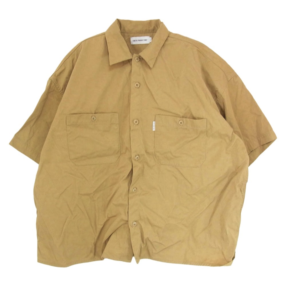 COOTIE クーティー 半袖シャツ 24SS Nylon Chino Cloth S/S Work Shirt オーバーシルエット 半袖 タスランナイロン ワーク シャツ ベージュ系 M【中古】