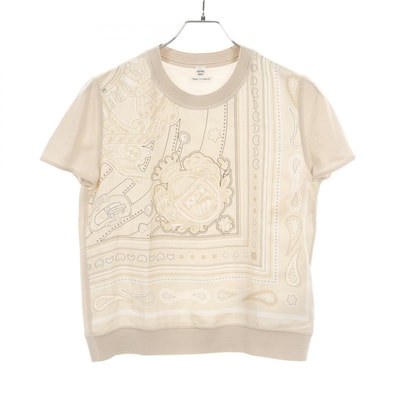 エルメス HERMES CANDY LIBRIS BANDANA ニット 衣料品 トップス シルク ウール シルク ベージュ レディース ベージュ系 5H2829DJ 【中古】