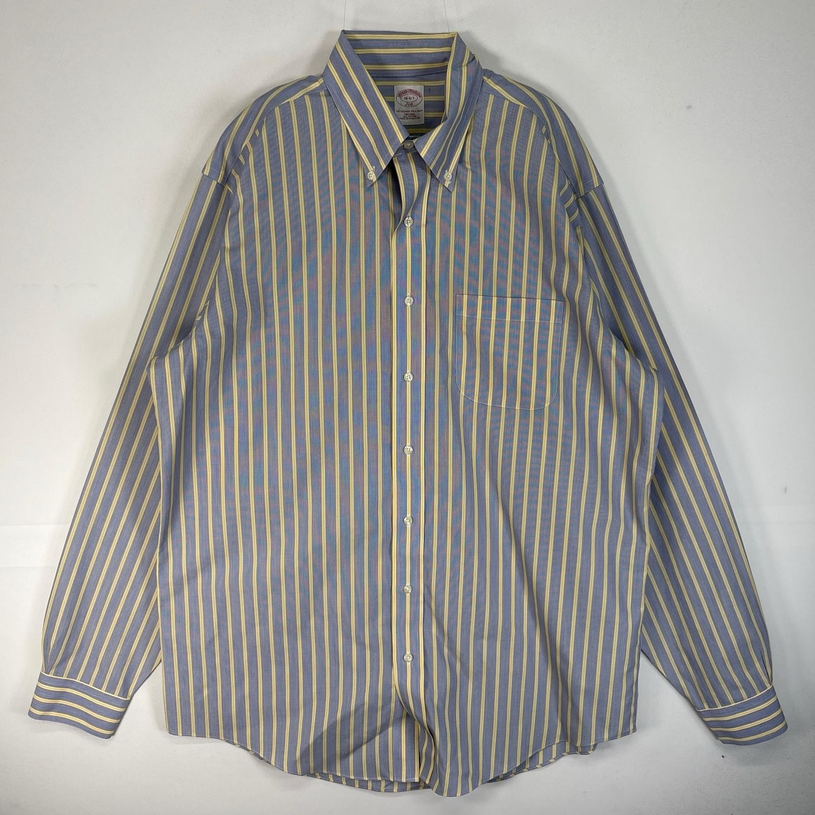 古着 ブルックスブラザーズ Brooks Brothers 長袖シャツ ストライプ 胸ポケ 346 L ブルー系 マルチカラー メンズ