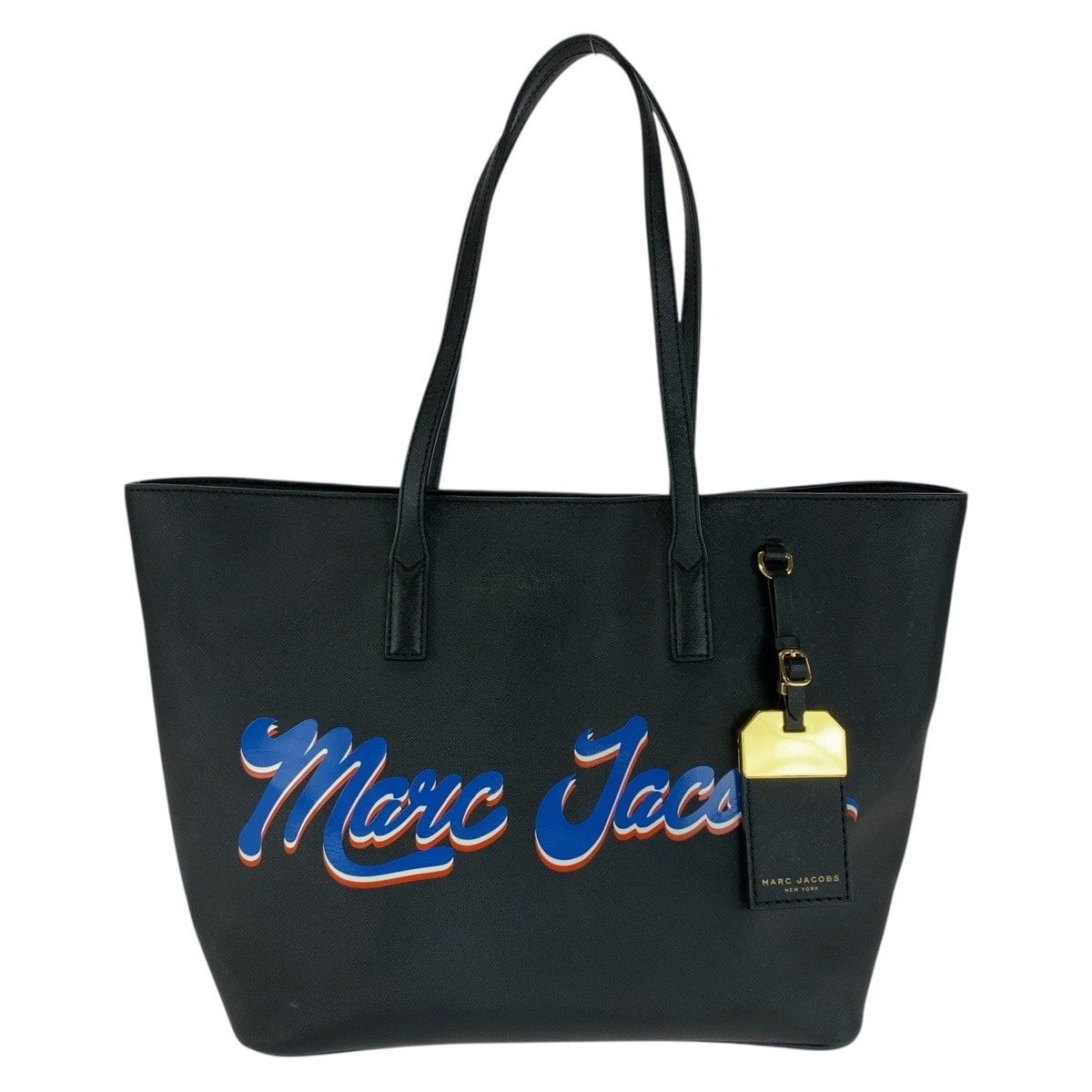 美品 MARC JACOBS マークジェイコブス ブラック 黒 ゴールド金具 PVC トートバッグ ショルダーバッグ 505384 【中古】