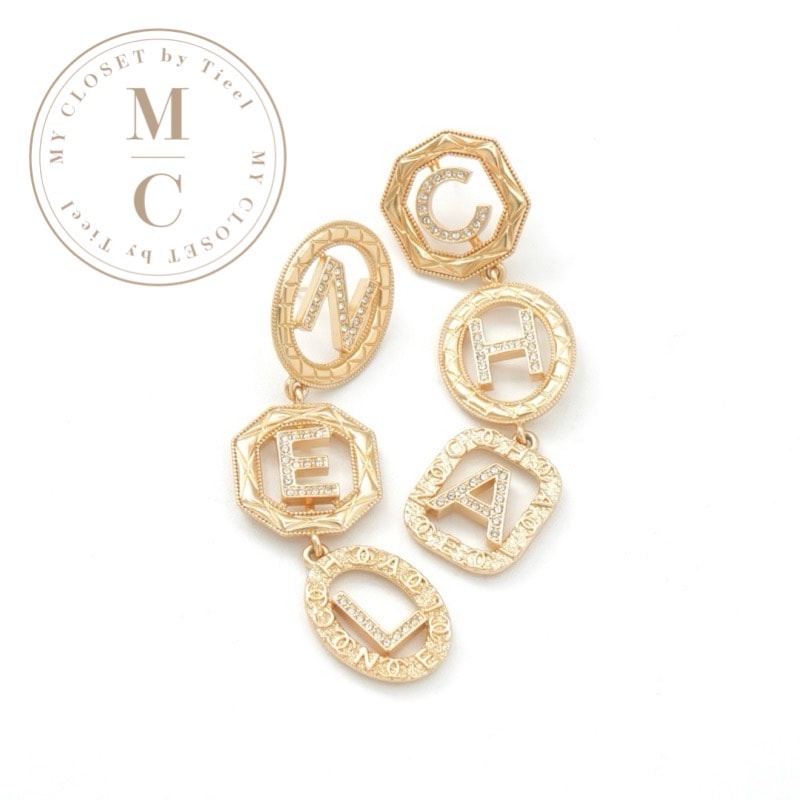 シャネル CHANEL ピアス ゴールド ココマーク ロゴ ラインストーン