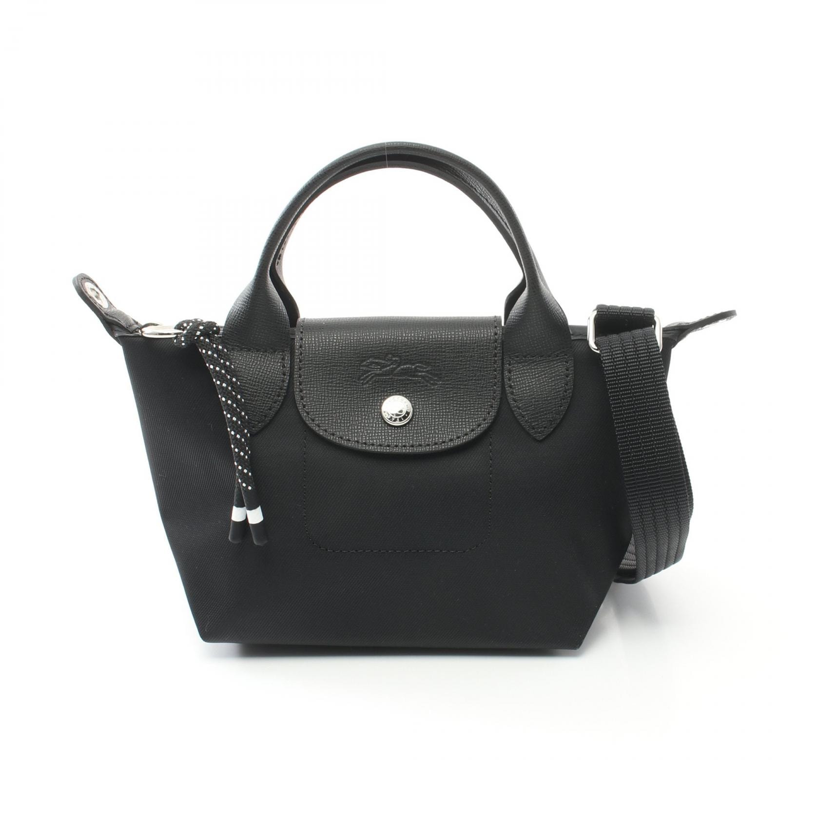 ロンシャン Longchamp ル プリアージュ エナジー XS ハンドバッグ バッグ キャンバス レザー レディース ブラック系 L1500HSR001 【新品】