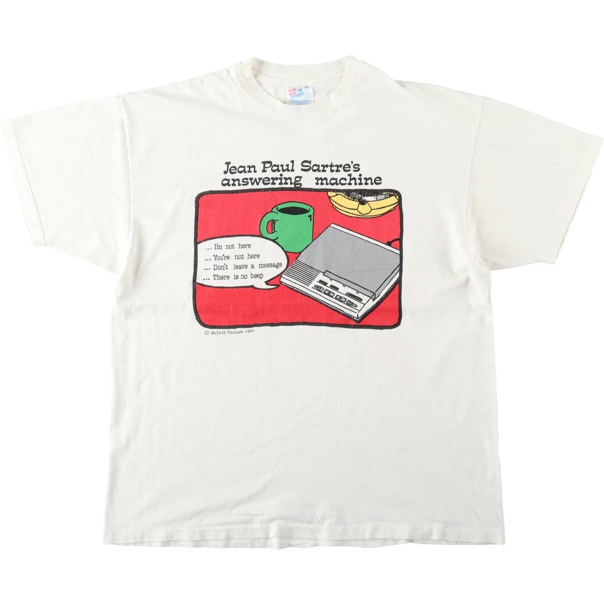 D (傷や汚れあり)】古着 90年代 ヘインズ Hanes BEEFY-T プリントT