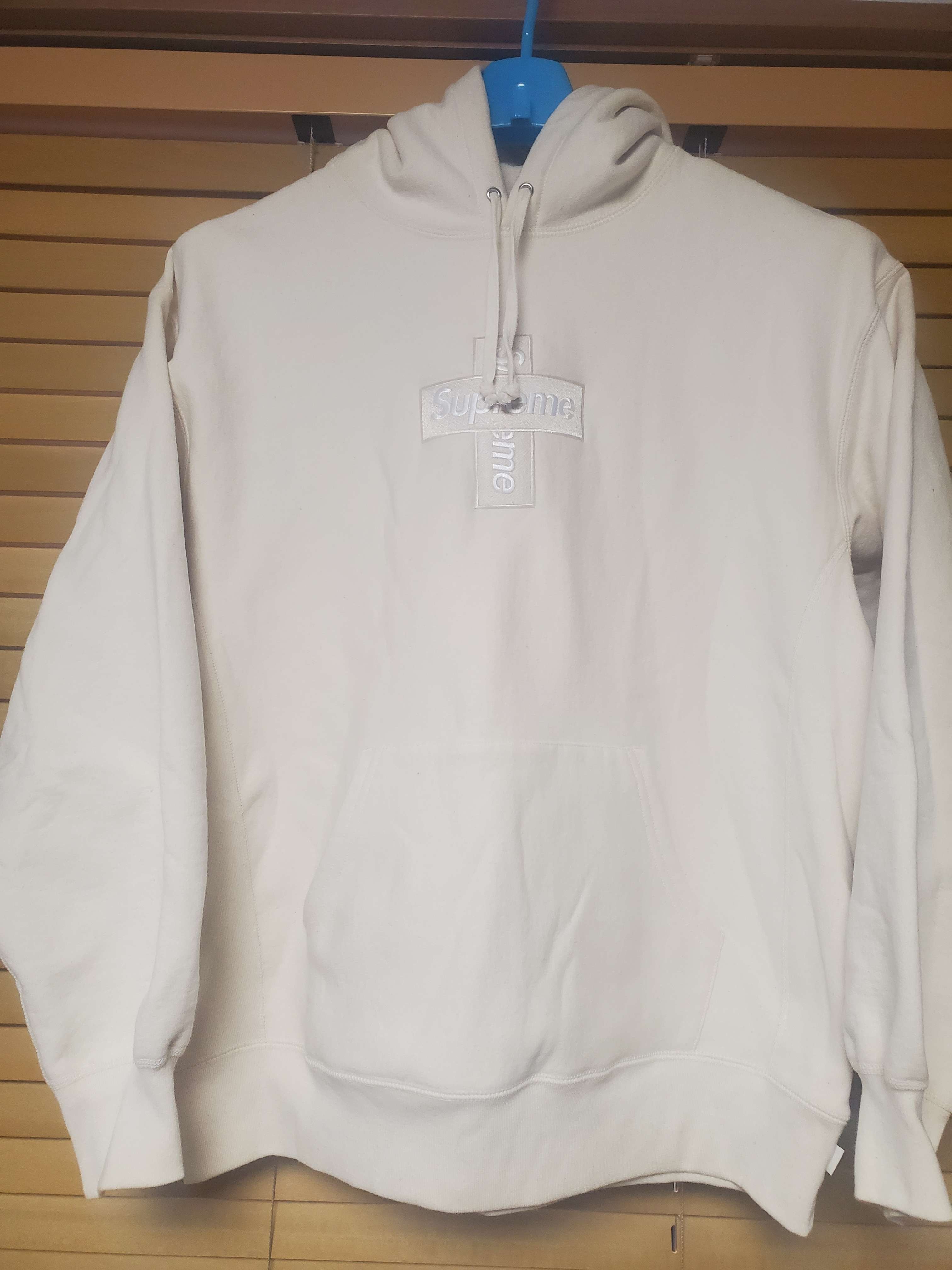 Supreme Cross Box Logo Hooded Sweatshirt "Natural"