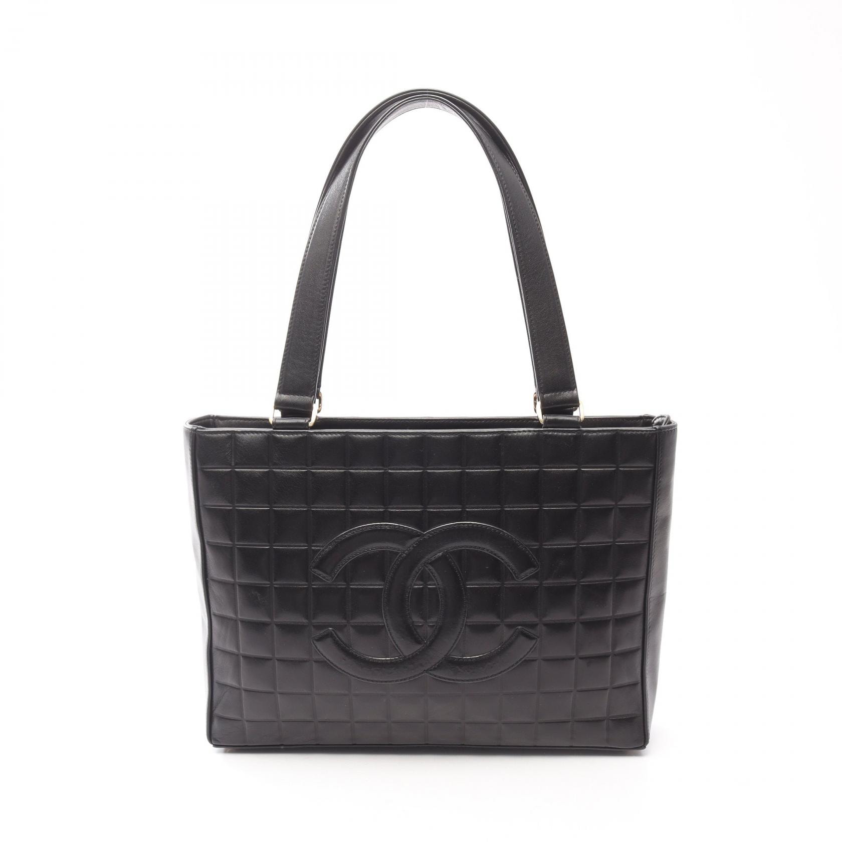 シャネル CHANEL チョコバー ココマーク トートバッグ バッグ ラムスキン(羊革) レディース ブラック系 【中古】