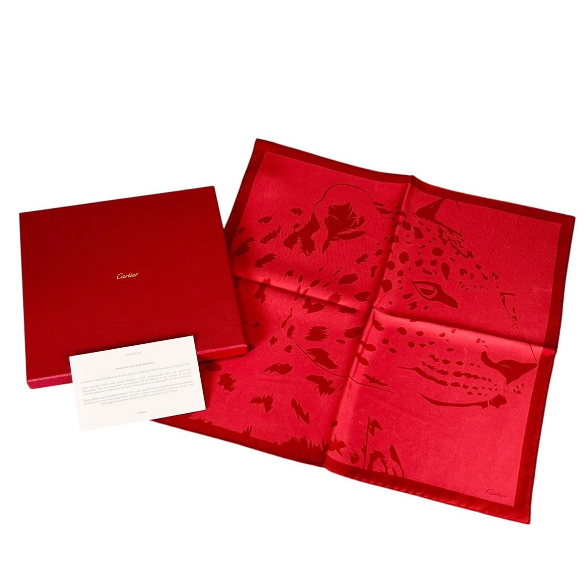 Cartier シルクチーフパンサー デザイン 新品.未使用　箱，リボン付き A (未使用に近い)】カルティエ CARTIER パンサー CRPC001686 スクエア