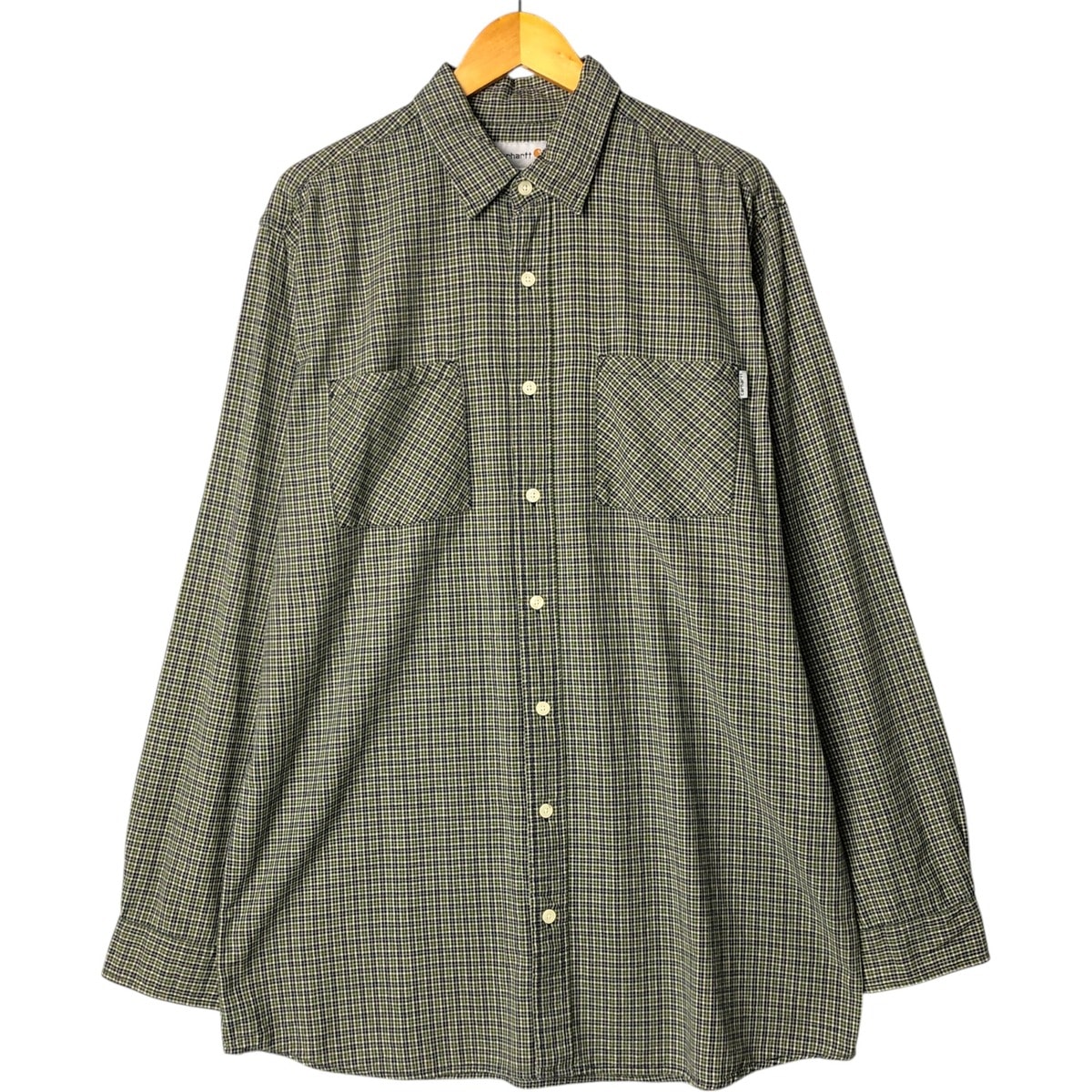 古着 カーハート Carhartt チェック柄 長袖 ワークシャツ メンズL相当/eaa575214