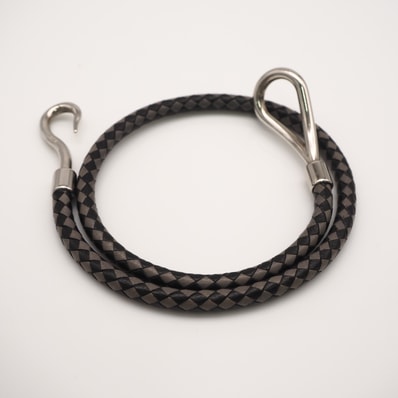 美品 HERMES エルメス ジャンボH レザー ブレスレット - ブレスレット グレー ブラック レザー メンズ