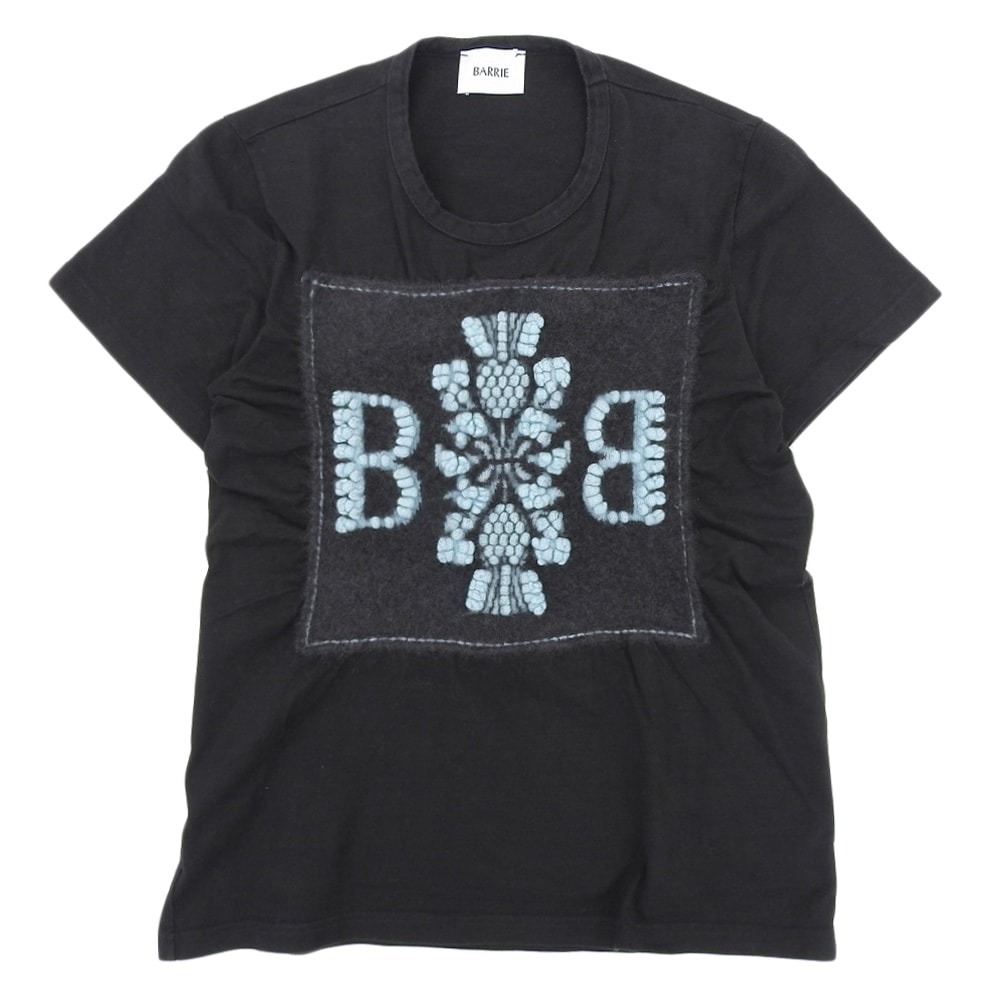 バリー 美品 コットン×カシミヤ Bロゴ クルーネック ショートスリーブカットソー トップス  レディース ブラック XS XS