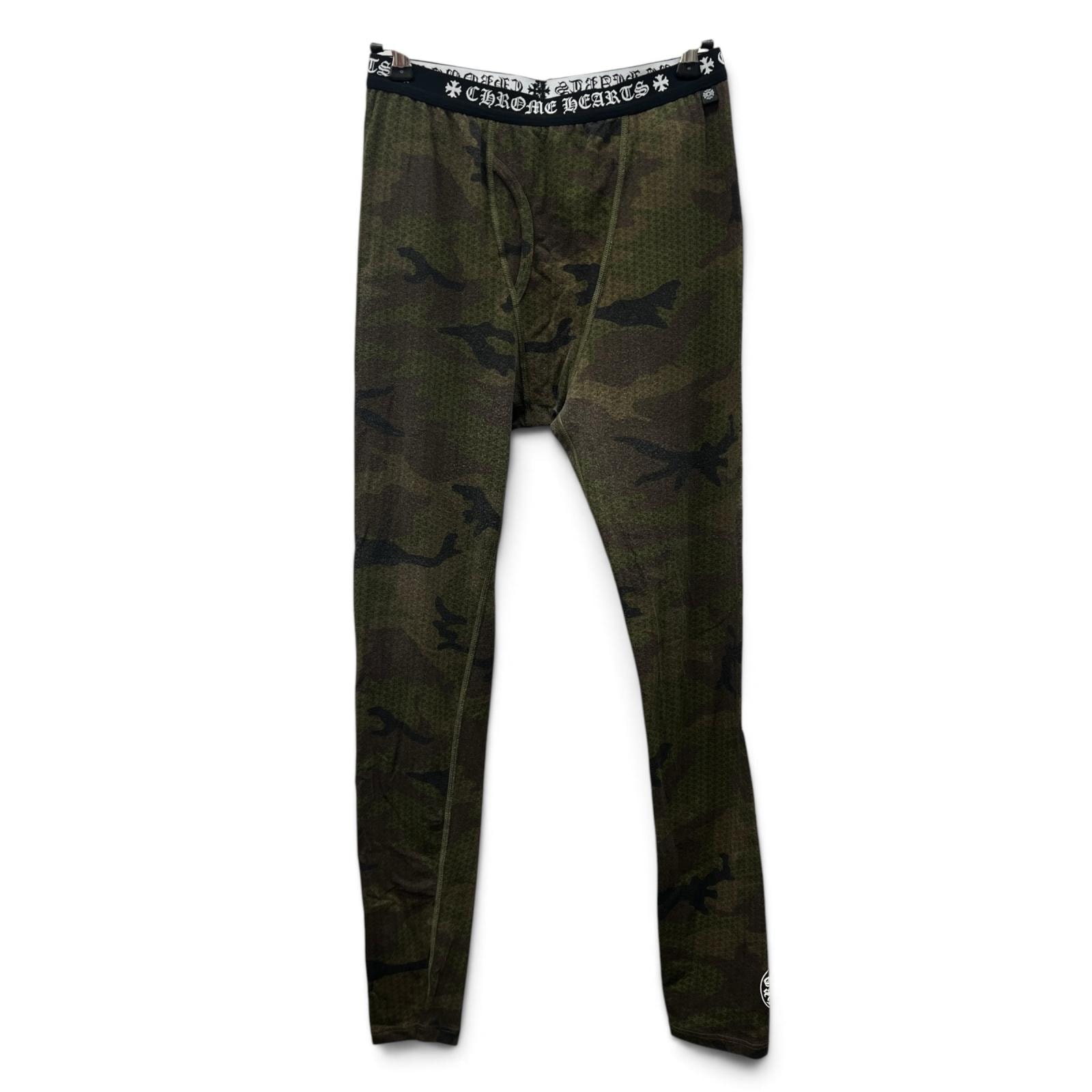 CHROME HEARTS クロムハーツ ホースシュープリント カモフラ柄 レギンス パンツ コットン カーキグリーン カモフラージュ 迷彩柄 Bランク 中古 鑑定済 クロムパンツ