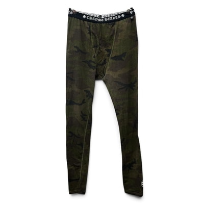 CHROME HEARTS クロムハーツ ホースシュープリント カモフラ柄 レギンス パンツ コットン カーキグリーン カモフラージュ 迷彩柄 Bランク 中古 鑑定済 クロムパンツ
