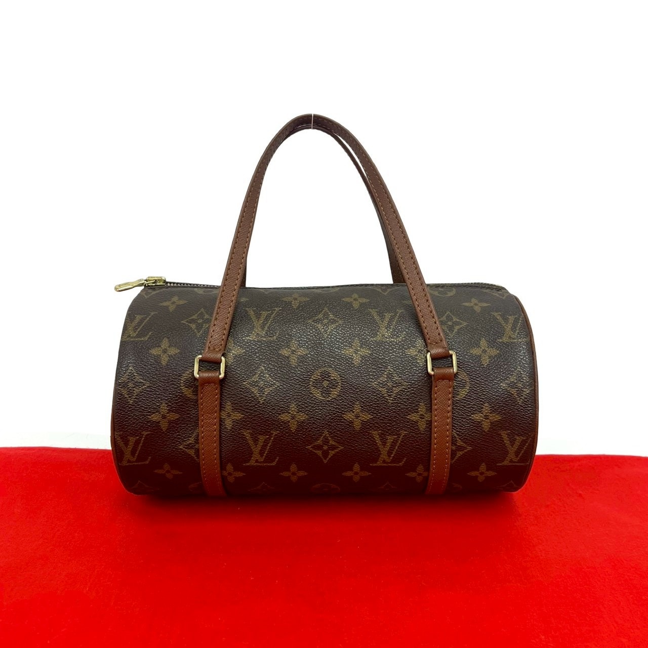 LOUIS VUITTON ルイヴィトン パピヨン モノグラム PVC レザー ハンドバッグ ブラウン
 37145